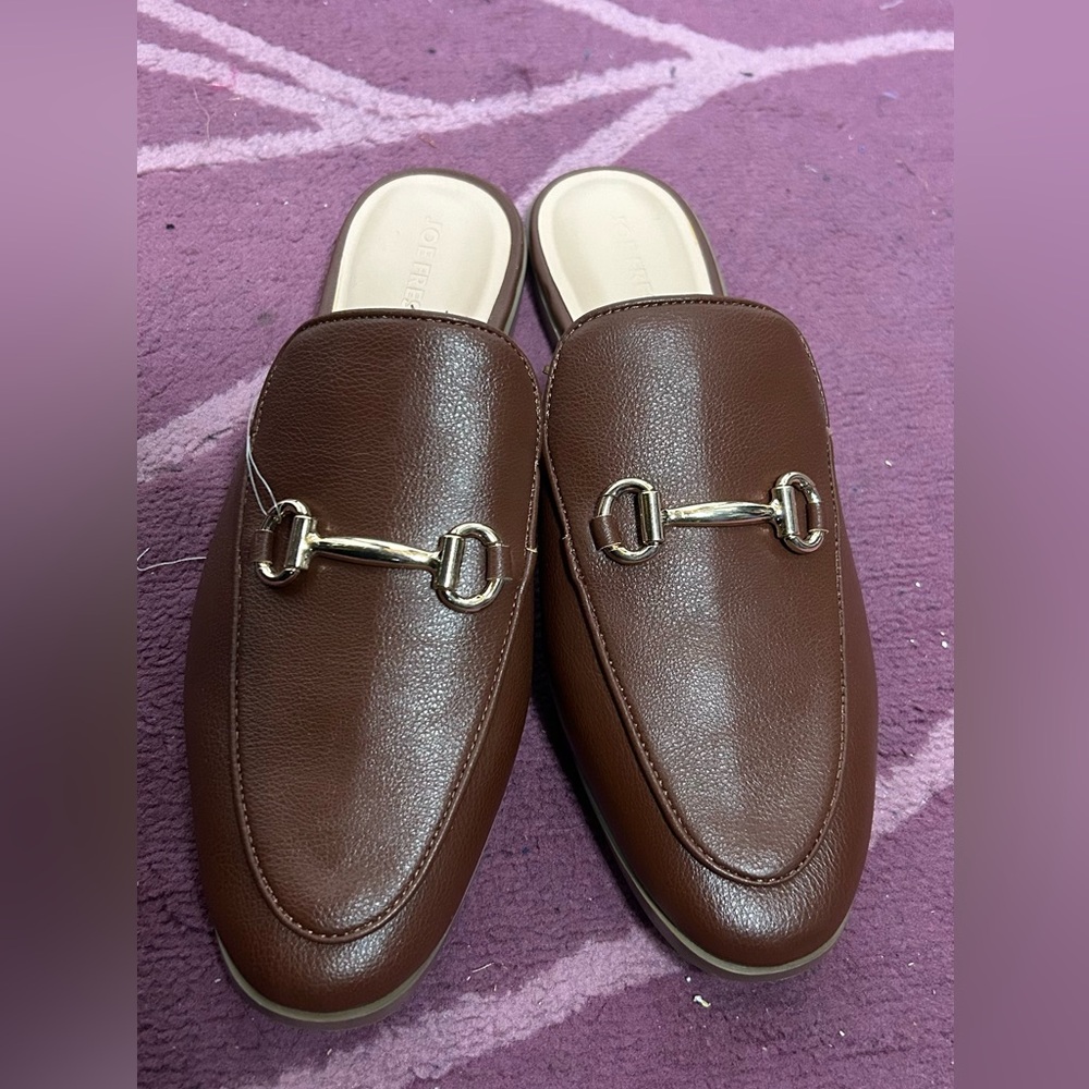 NWT Joe Fresh Buckle Mule Shoes Backless Slip-on Loafers